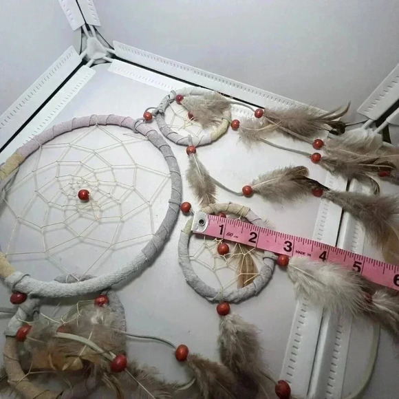 Handmade Dream Catcher With Feathers Beads - Picture 3 of 3